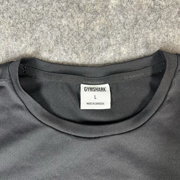 Gymshark Arrival Long Sleeve Shirt Mens Large Black Spellout Logo Athletic - Picture 3 of 7